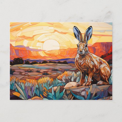 Desert rabbit at sunset in the Southwest  Postcard