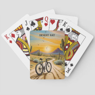 Desert Rat Cycling Mountain Bike Sunset Custom Poker Cards