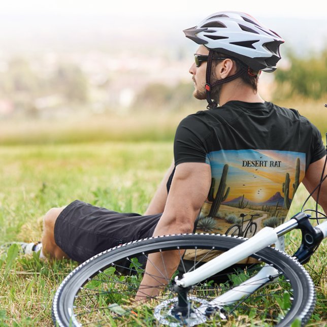 Desert Rat Cycling Mountain Bike Sunset Custom T-Shirt (Creator Uploaded)