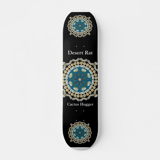 Desert Rate Skateboard with Saguaro Mandala Deck (Front)