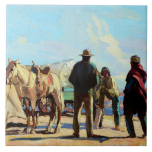 “Desert Rendezvous” by Carl Oscar Borg Ceramic Tile