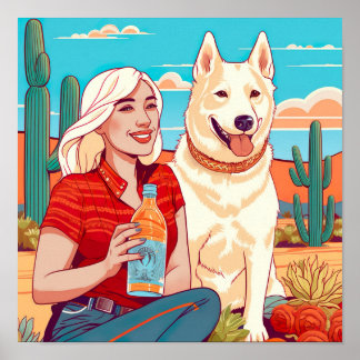 Desert Rescue Dog, Tequila, and Womanhood Print