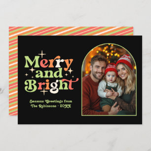 Desert Retro Modern Retro Christmas Family Photo Holiday Card