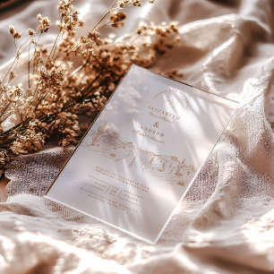 Desert Road Western Wedding Acrylic Invitations