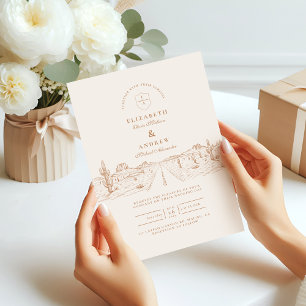 Desert Road Western Wedding Invitation
