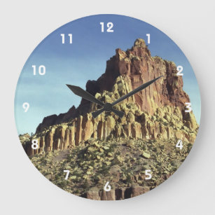 Desert Rock Mountain Peak Landscape Photo Large Clock