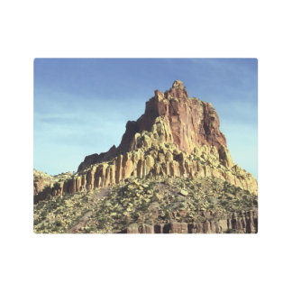 Desert Rock Mountain Peak Landscape Photo Metal Print