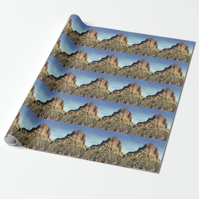 Desert Rock Mountain Peak Landscape Photo Wrapping Paper (Unrolled)