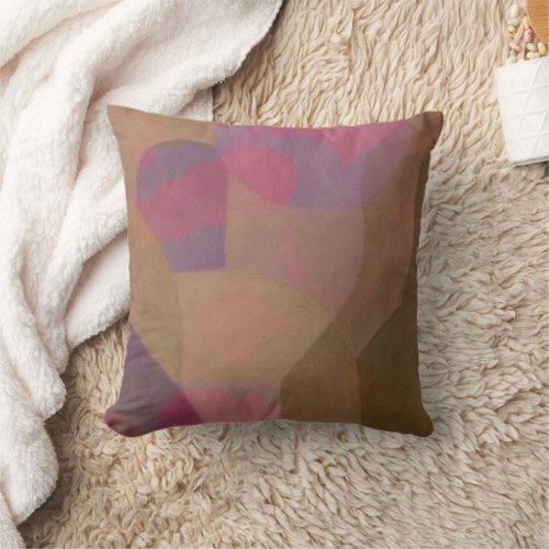 Desert Rose Arches – Warm Abstract Geometry Throw Pillow