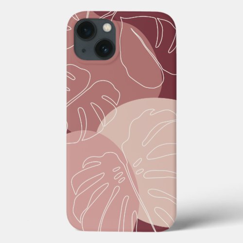 Desert Rose Boho Tropical Monstera Leaf iPhone 13 Case