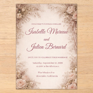 Desert Rose – Dune & Bloom Wedding Acrylic Invitations