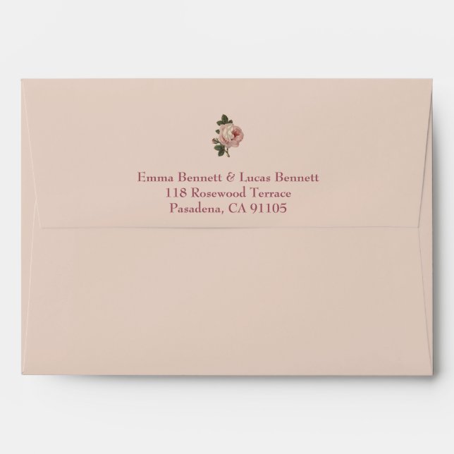 Desert Rose – Dune & Bloom Wedding Details  Envelope (Back (Top Flap))
