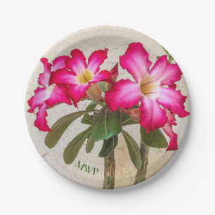 Desert Rose Flowers Paper Plate