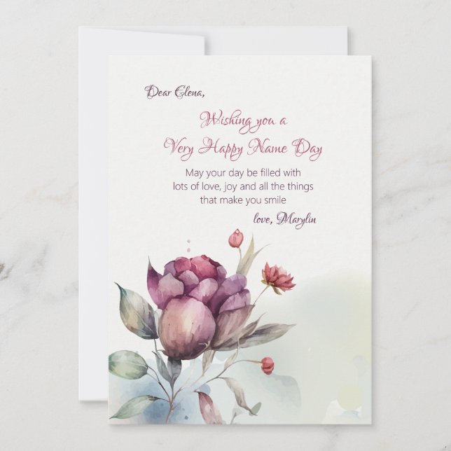 Desert Rose Name Day Card (Front)
