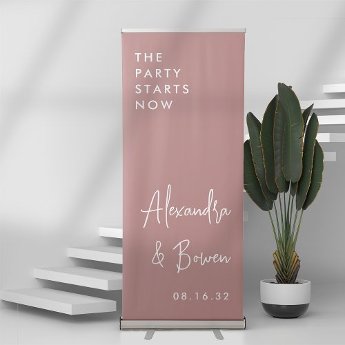 Desert Rose  The Party Starts Now Wedding Retractable Banner