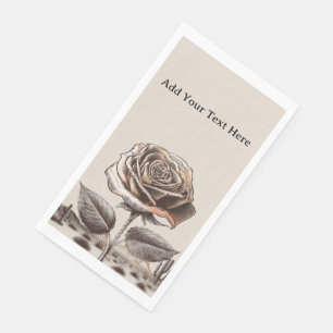 Desert Rose, Vintage Botanical Flower Paper Guest Towels