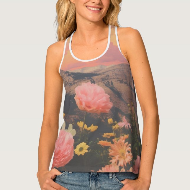 Desert Rose Watercolor Tank Top (Front)