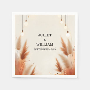 Desert Rustic Boho Autumn Ombre Brown Wedding Napkins