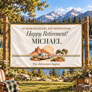 Desert RV Retirement Party Celebration Banner