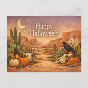 Desert Sage Cactus Halloween Holiday Postcard