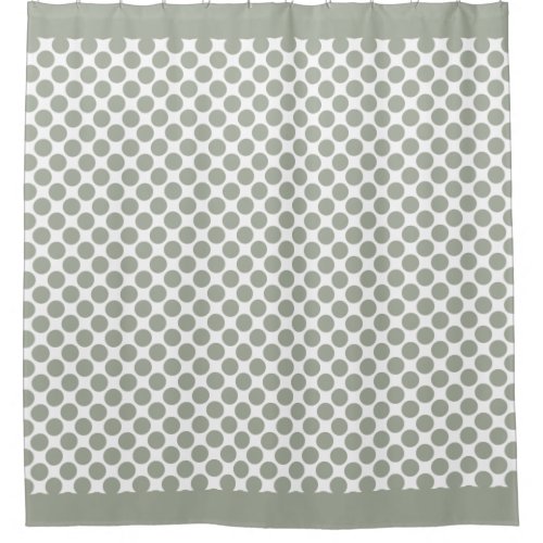 Desert Sage Greenish Gray Polka Dots Shower Curtain