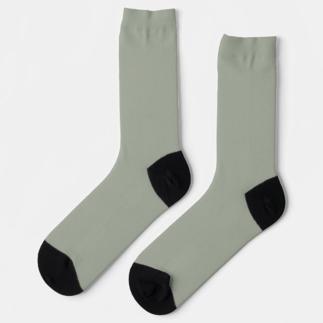 Desert Sage Solid Color Socks (Left)