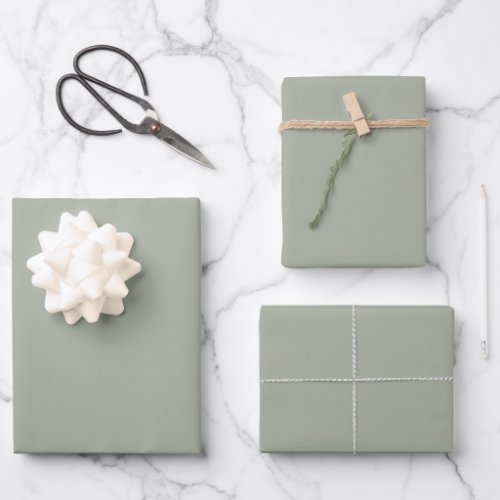 Desert Sage Solid Color Wrapping Paper Sheets