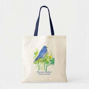 Desert Sagebrush Watercolor Mountain Bluebird  Tote Bag