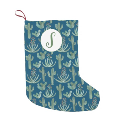 Desert Saguaro Cactus Succulents Pattern CUSTOM Small Christmas Stocking