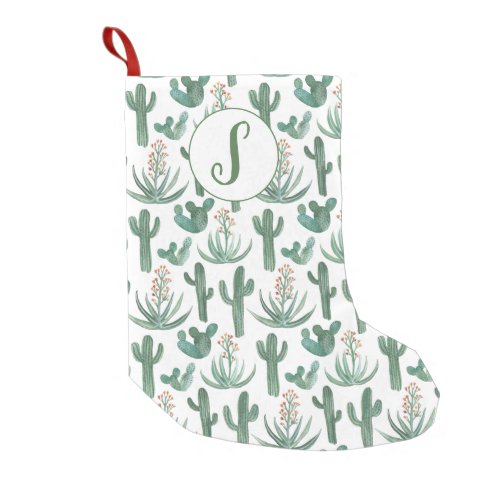 Desert Saguaro Cactus Succulents Pattern CUSTOM Small Christmas Stocking