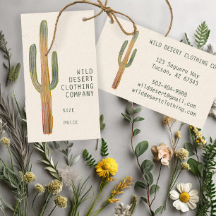 Desert Saguaro Cactus Watercolor Unique Hang Tag