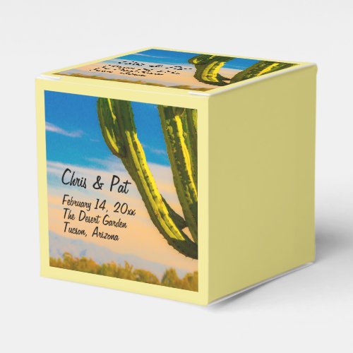 Desert Saguaro Cactus Wedding Date Location Favor Boxes