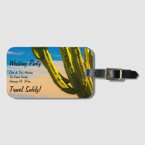 Desert Saguaro Cactus Wedding Party Save the Date Luggage Tag