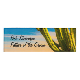 Desert Saguaro Cactus Wedding Party Template Name Tag