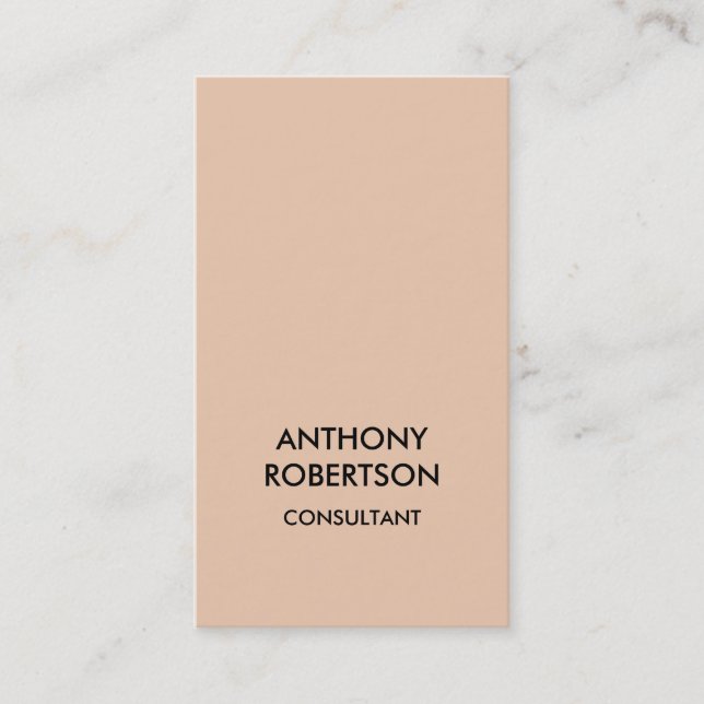 Desert Sand Beige Color Attractive Business Card (Front)
