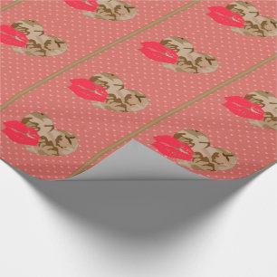 Desert Sand Camo Hearts Valentine Wrapping Paper