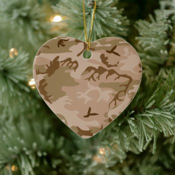 Desert Sand Camouflage Heart Ornament by ForEverProud at Zazzle