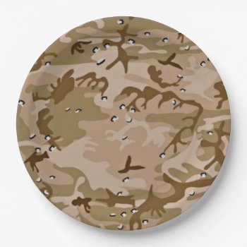 Desert Sand Camouflage Paper Plate by ForEverProud at Zazzle