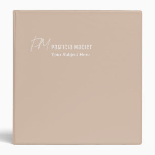 Desert Sand Neutral Color 3 Ring Binder