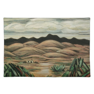 Desert Scene by Marsden Hartley, Vintage Fine Art Cloth Placemat