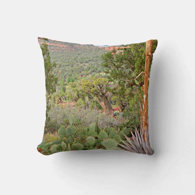 Desert scene, Sedona, nature, cactus, Throw Pillow (Front)