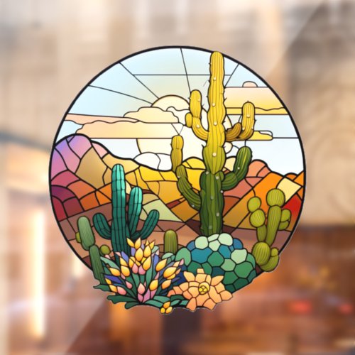 Desert Scene Stained Glass Window Cling