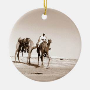 Desert Scene with Camels Ceramic Ornament