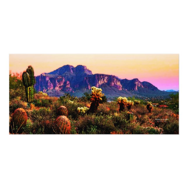 Desert Scenic Purple Superstition Mountain Sunset Photo Print (Front)