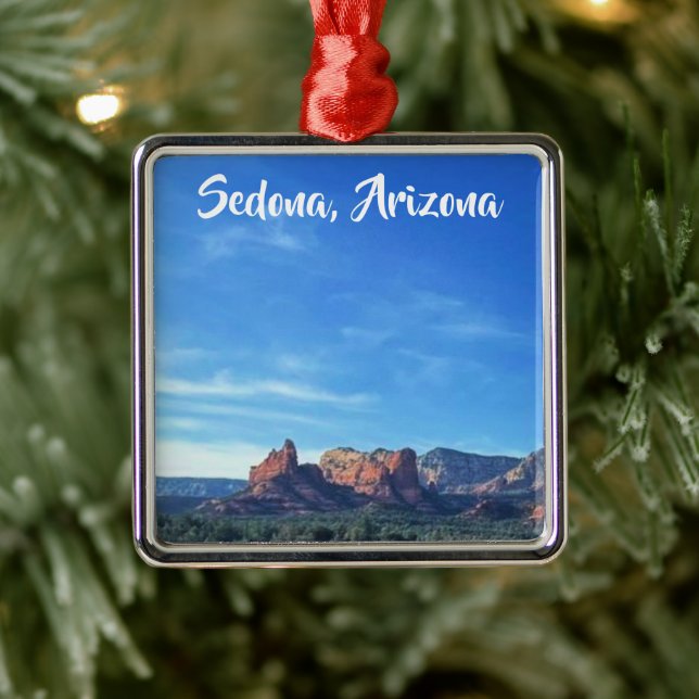 Desert Sedona Arizona Custom Metal Ornament (Tree)