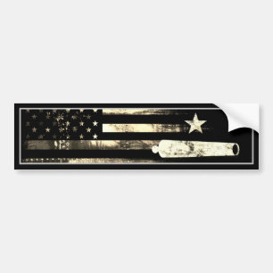 Desert Sepia Military American Flag Star & Cannon Bumper Sticker