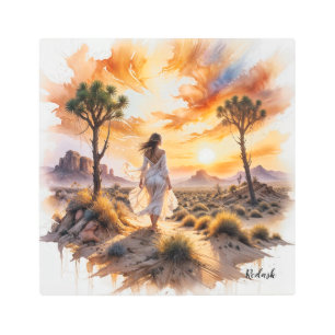Desert Serenity: Mystical Journey Through the Sand Metal Print