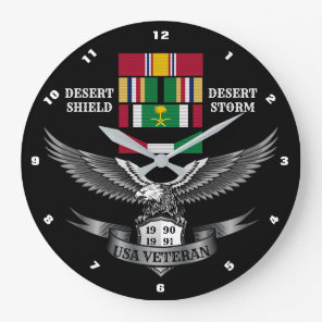DESERT SHIELD & DESERT STORM VETERAN LARGE CLOCK