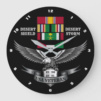 DESERT SHIELD & DESERT STORM VETERAN LARGE CLOCK