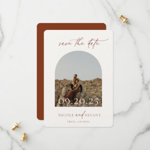 Desert Sienna Arch Frame Wedding Save The Date